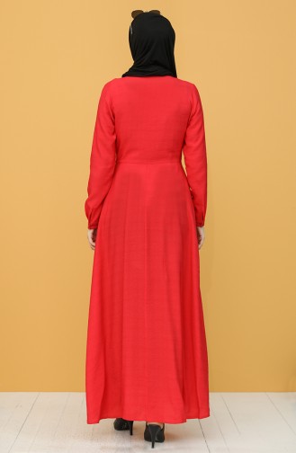 Coral Hijab Dress 8300-05