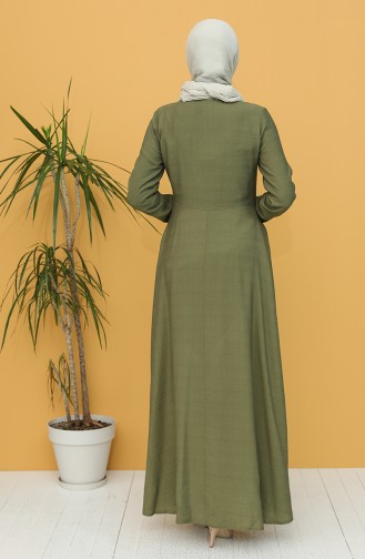 Khaki Hijab Kleider 8300-06