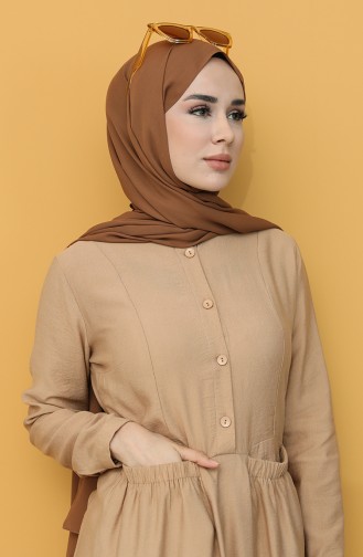 Camel Hijab Dress 8300-10