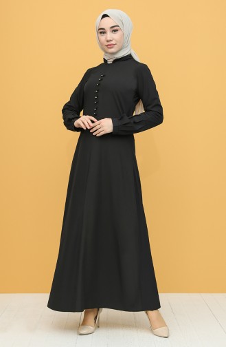 Schwarz Hijab Kleider 2537-03