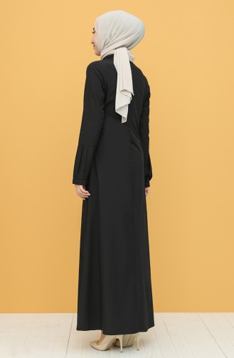 Schwarz Hijab Kleider 2537-03