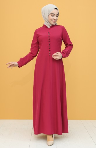 Plum Hijab Dress 2537-05