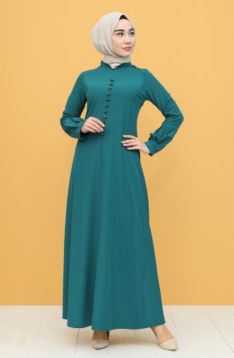 Petrol Hijab Dress 2537-06