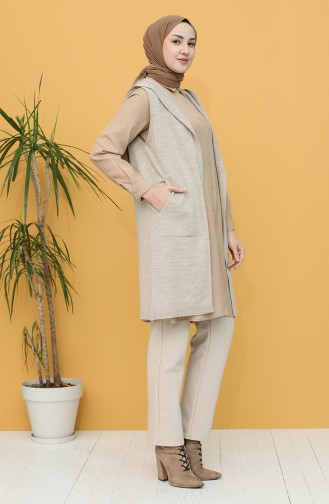 Beige Strickjacke 4299-06