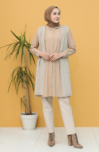 Beige Strickjacke 4299-06