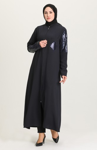 Navy Blue Abaya 2042-02