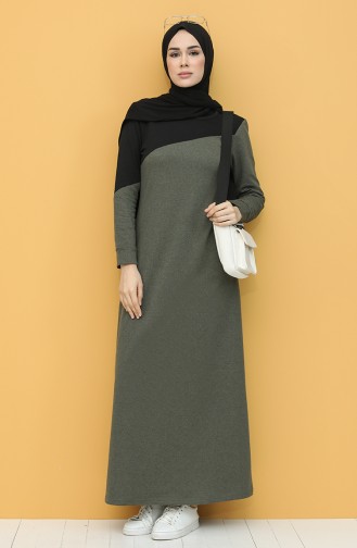 Khaki Hijab Dress 50101-04