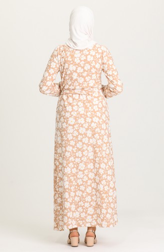 Caramel Hijab Dress 0390-03