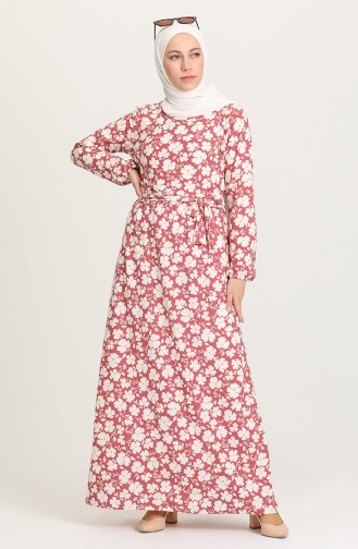 Dusty Rose Hijab Dress 0390-04