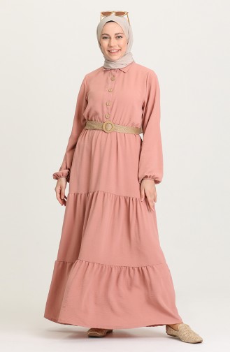 Dusty Rose Hijab Dress 0391-04