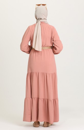 Robe Hijab Rose Pâle 0391-04