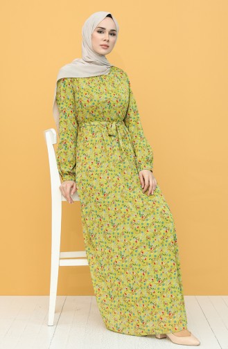 Pistachio Green Hijab Dress 20Y3064001D-02