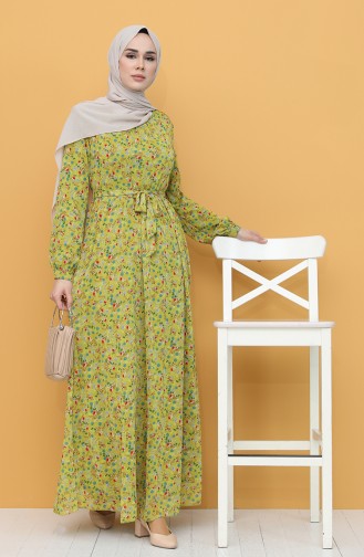 Robe Hijab Vert pistache 20Y3064001D-02