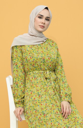 Robe Hijab Vert pistache 20Y3064001D-02