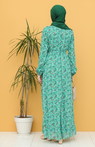 Green Hijab Dress 20Y3064001D-05