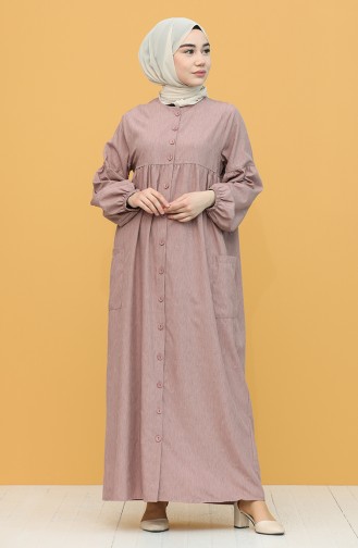 Beige-Rose Hijab Kleider 21Y8339A-03