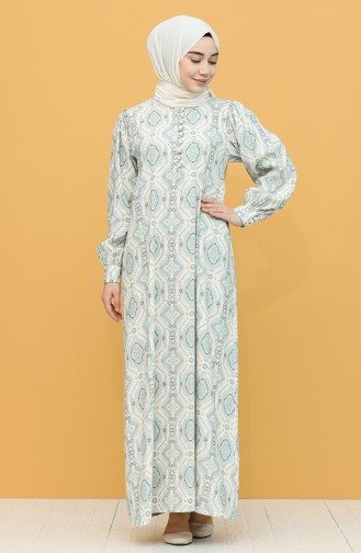Green Almond Hijab Dress 21Y8345-04