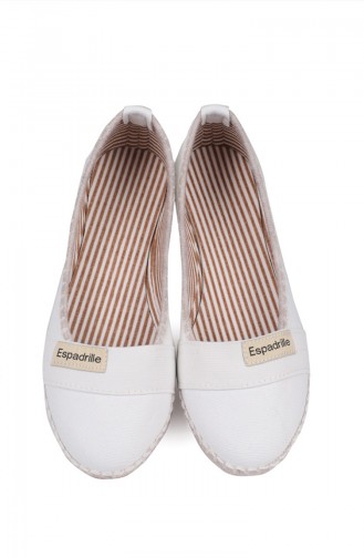 حذاء مسطح أبيض 8821-1