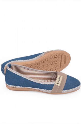 حذاء مسطح أزرق جينز 8823-3