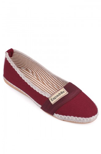 Bayan Espadril 8827-7 Bordo Keten