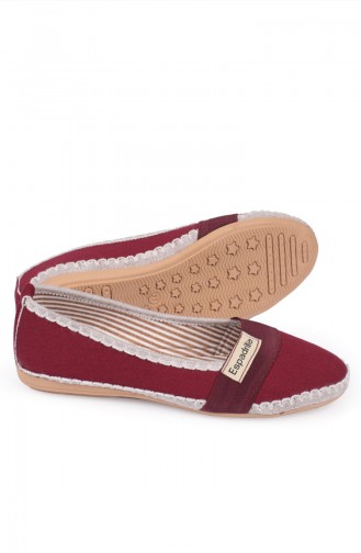 Bayan Espadril 8827-7 Bordo Keten