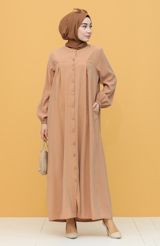 Caramel Hijab Dress 21Y8355-08