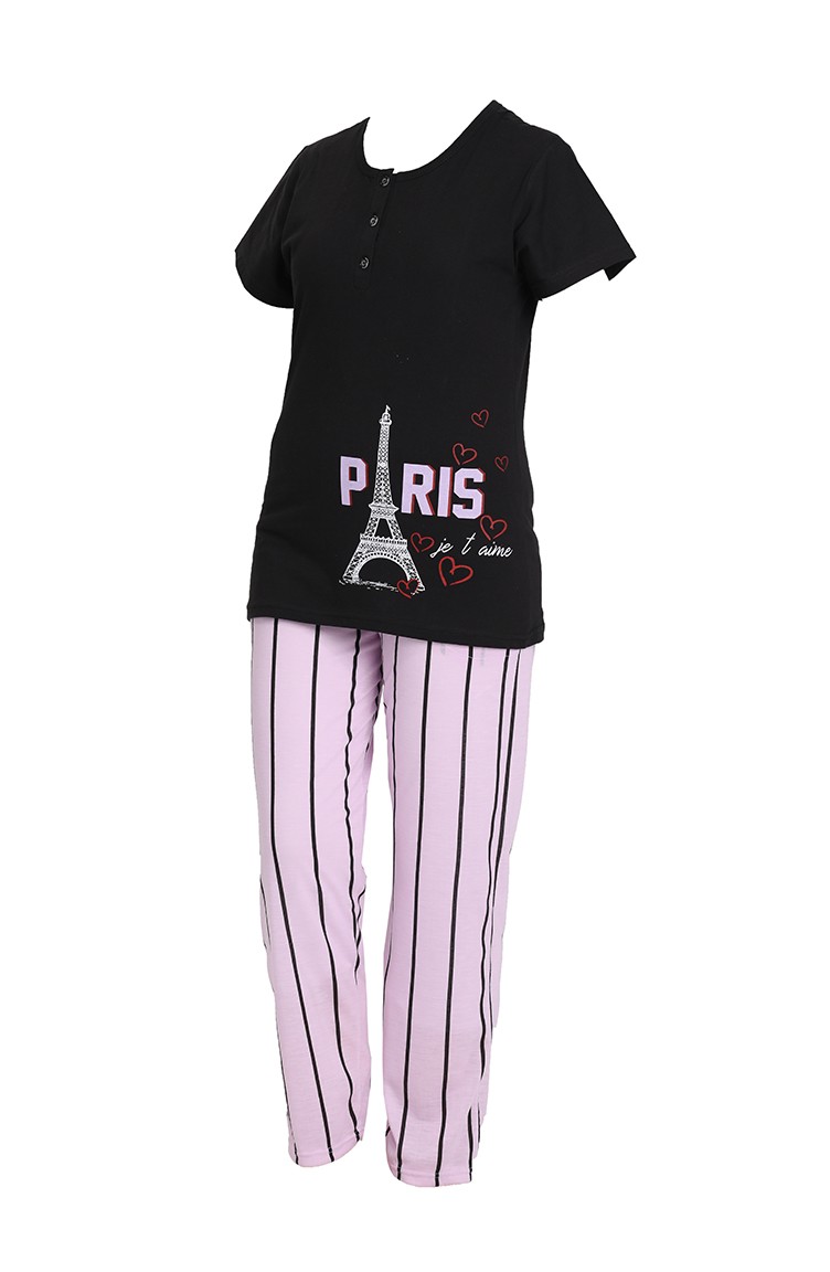 Bayan Pijama Takımı 3361 Siyah