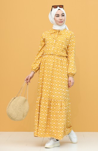 Mustard Hijab Dress 5360-03