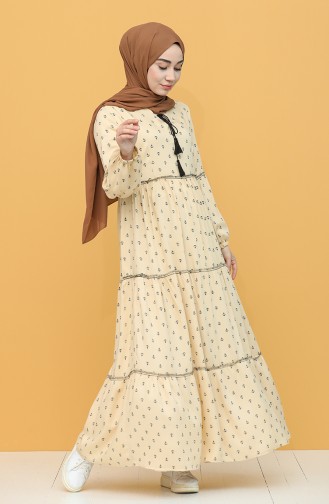 Beige Hijab Dress 21Y82761-02