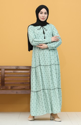 Unreife Mandelgrün Hijab Kleider 21Y82761-03