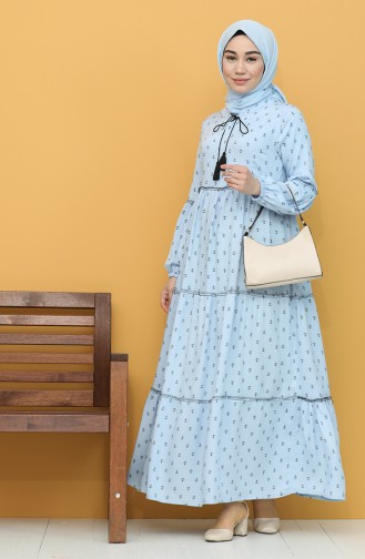 Robe Hijab Bleu Bébé 21Y82761-05