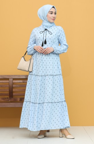 Robe Hijab Bleu Bébé 21Y82761-05