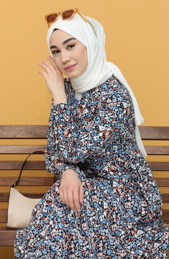 Robe Hijab Bleu 21Y82761A-02