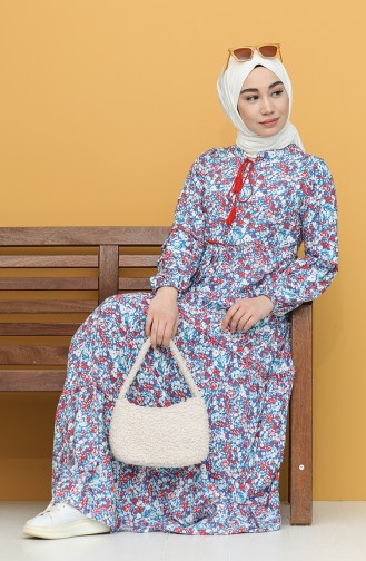 Blau Hijab Kleider 21Y82761A-03