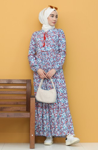 Blue Hijab Dress 21Y82761A-03