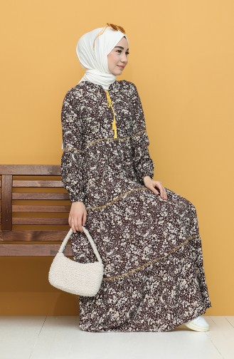 Robe Hijab Couleur Brun 21Y82761A-06