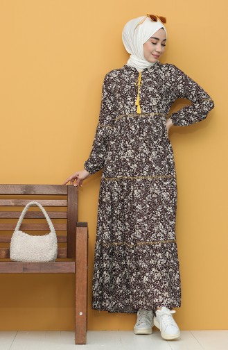 Brown Hijab Dress 21Y82761A-06