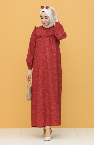 Claret Red Hijab Dress 21Y8335-07
