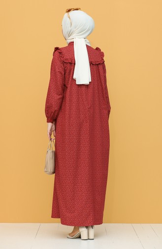 Claret Red Hijab Dress 21Y8335-07