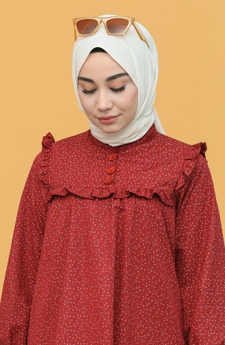Claret Red Hijab Dress 21Y8335-07