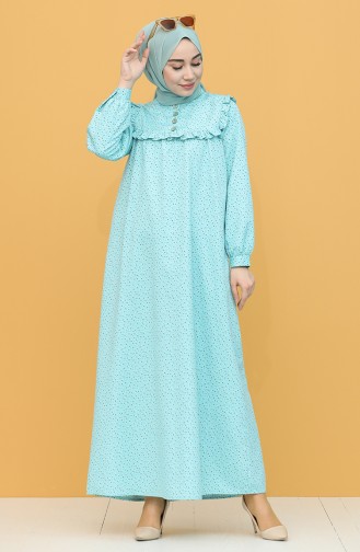Robe Hijab Bleu menthe 21Y8335-08