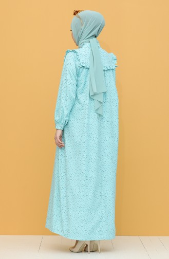Minzenblau Hijab Kleider 21Y8335-08