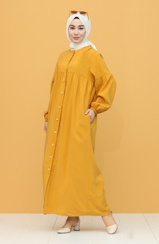 Mustard Hijab Dress 21Y8351-02