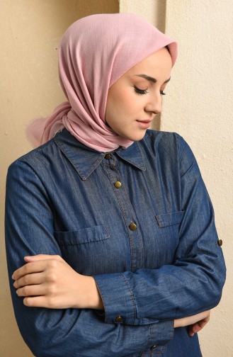 Elmina Desenli Pamuk Eşarp 932-112 Pembe