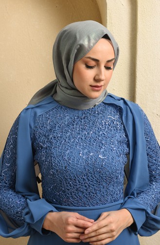 Simli Abiye Şal 19-0002-16 Gümüş Gri
