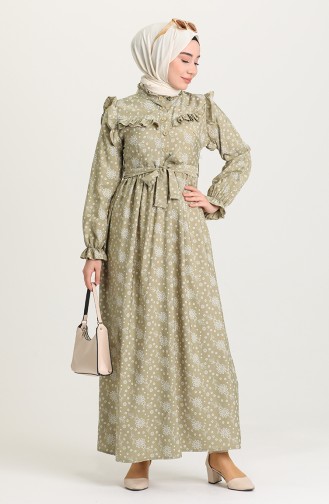 Green Almond Hijab Dress 21Y8318-03