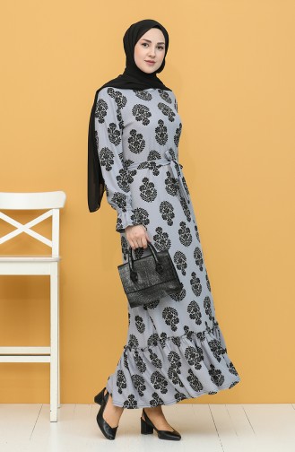 Gray Hijab Dress 4572A-05