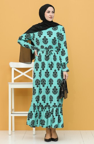 Turquoise Hijab Dress 4572A-07