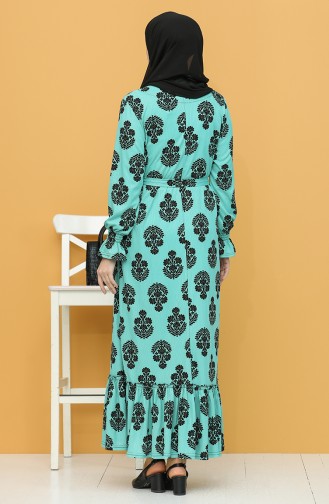 Turquoise Hijab Dress 4572A-07