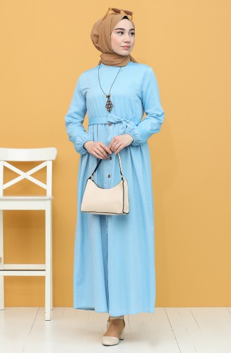 Hellblau Hijab Kleider 7067-10